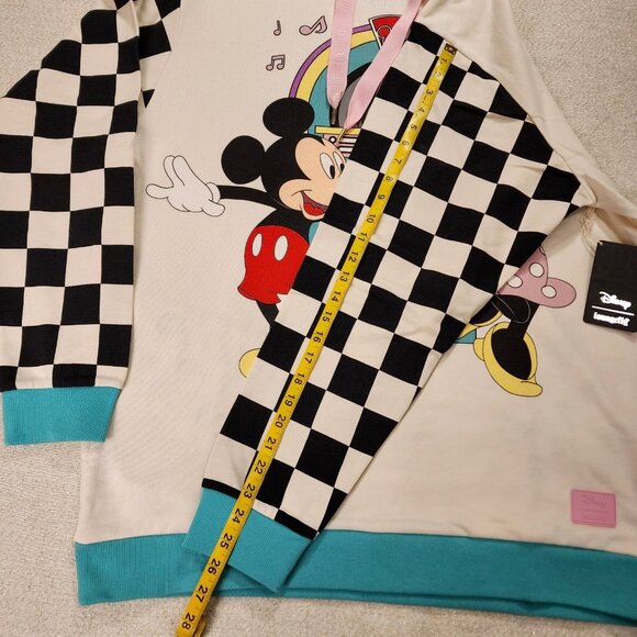 Loungefly Disney Mickey and Minnie Date Night Diner Jukebox Hoodie Unisex XL NEW - Picture 9 of 13